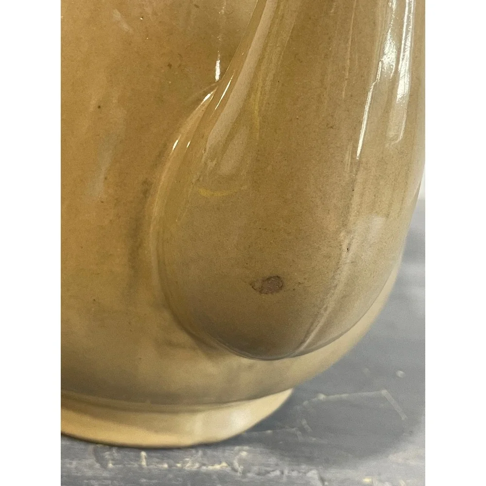 Vintage Two Tone Brown Tan Ceramic‎ Teapot Coffee Server Stoneware with Lid 9in